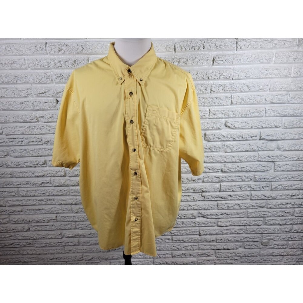Lee Mens Shirt 3XL Yellow Cotton Short Sleeve Button Up Casual Regular Fit YEL2E